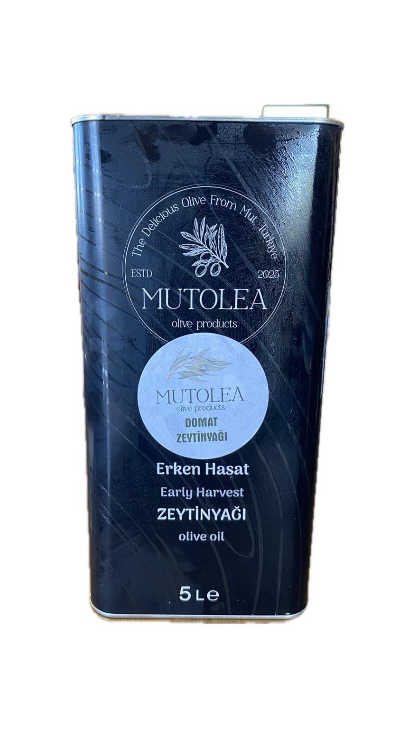Mutolea Erken Hasat Soğuk Sıkım Domat Natürel Sızma Zeytinyağı 5 L Teneke